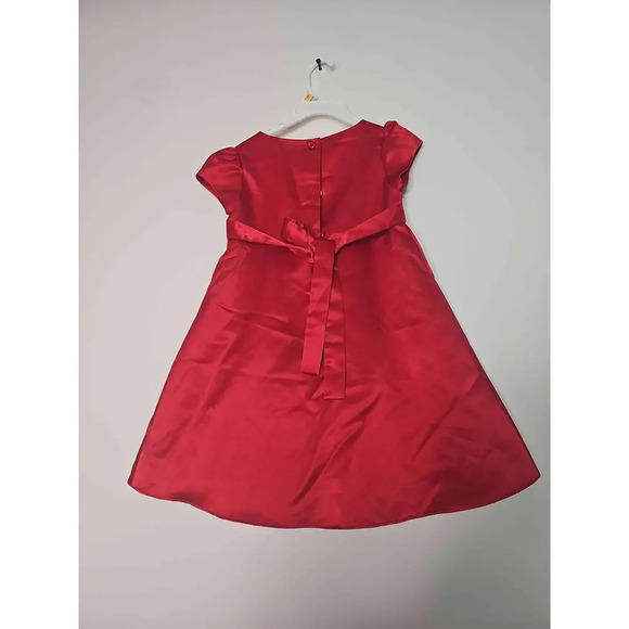 La Princess Red Satin Bow Embellished Formal Dress Size 36 Months 3T - Picture 7 of 9